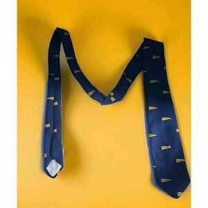 Jacobson's Vintage " GO TEAM" Blue and Yellow Polyester Tie